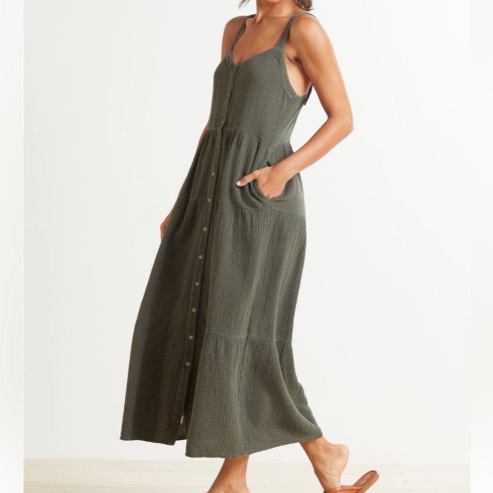 Evereve Lila Gauze Buttondown Dress size Medium